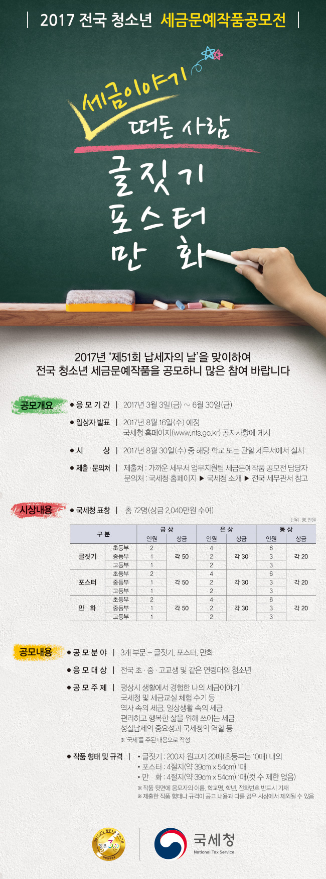 2017년 청소년 세금문예작품 공모전 안내 이미지 2